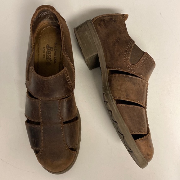 BASS Brown Leather Slip On Vented Shoes Size 9.5 main image 10